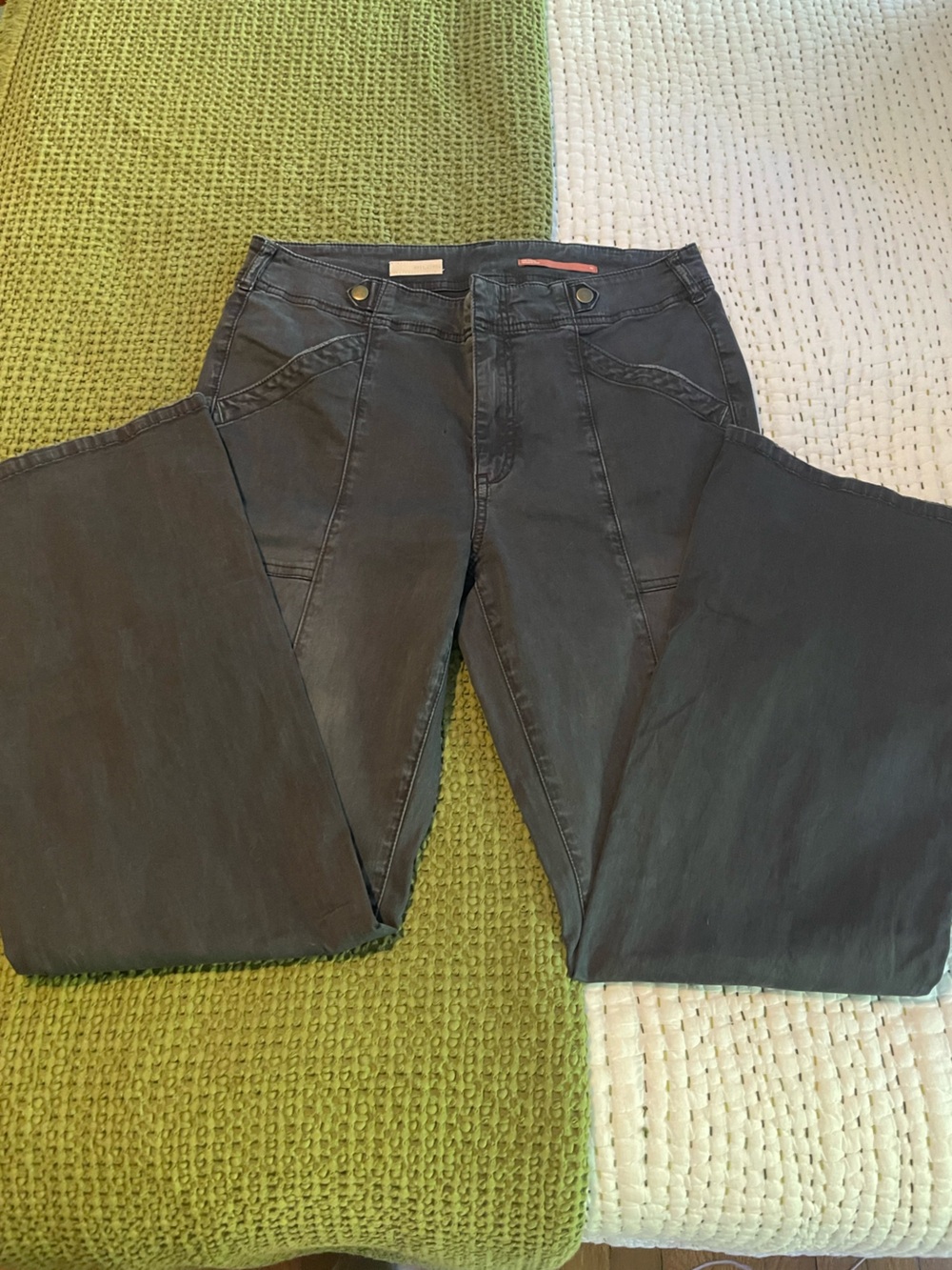 Pilcro Flare Charcoal Black Chinos